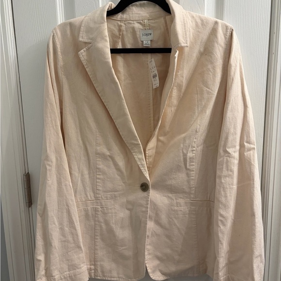 J. Crew Blazer Linen-Cotton Blend Size 12 NWT - Picture 2 of 10
